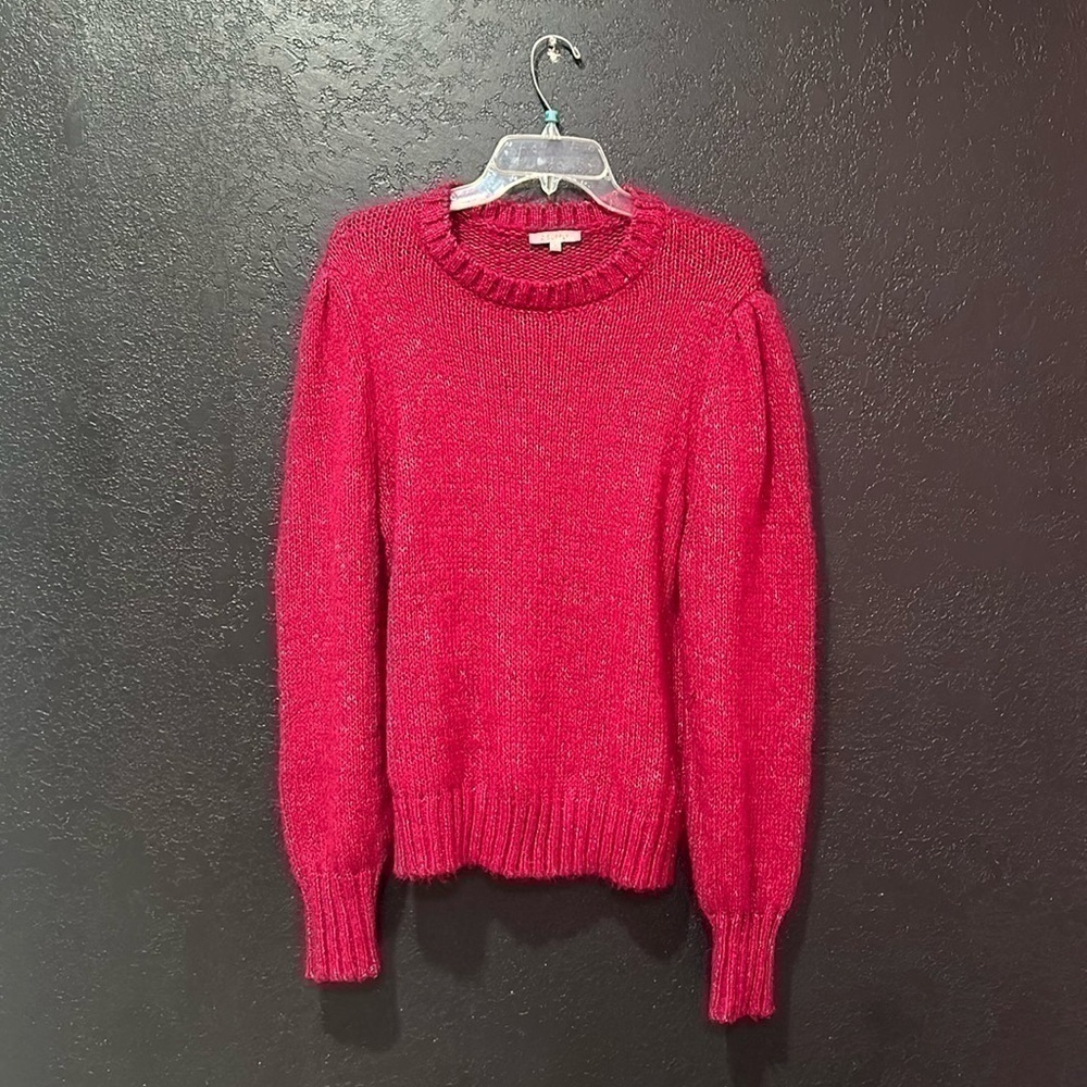 Z SUPPLY Women’s Pink Knit Puff Sleeve Sweater Size L